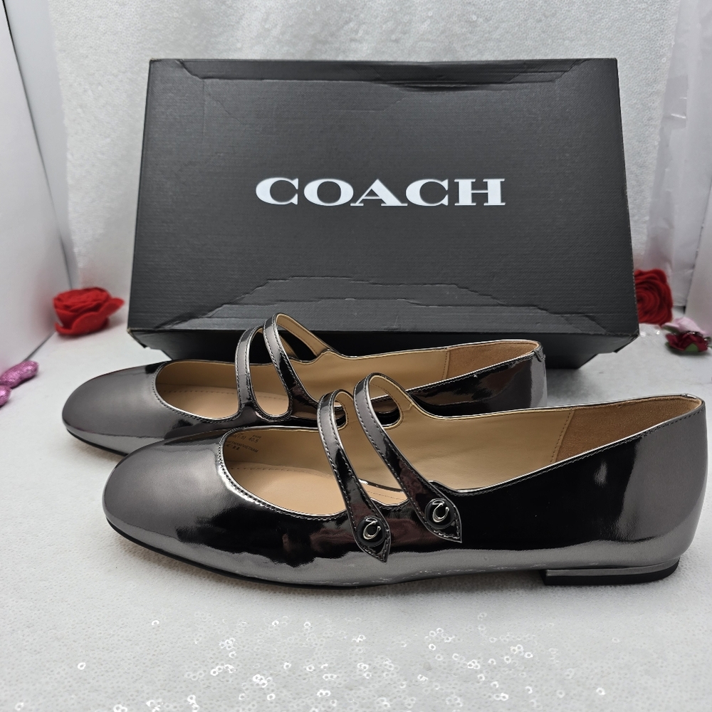 Coach Metallic Leather Winley Mary Jane Women's sz 10 - Picture 11 of 16